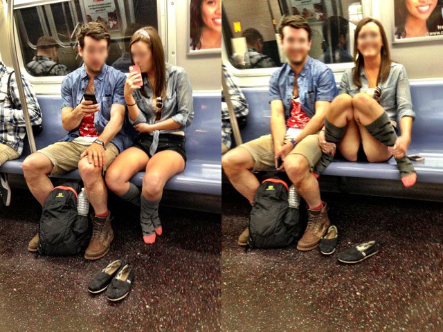 Hot girls in subway Photo Is It Rude To Take Your Shoes Off On The Subway Gothamist