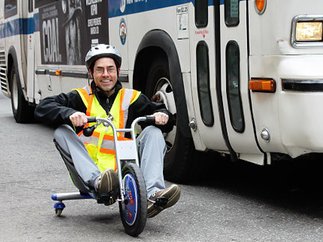 Video Man Riding Big Wheel Trike Beats Crosstown Bus Gothamist