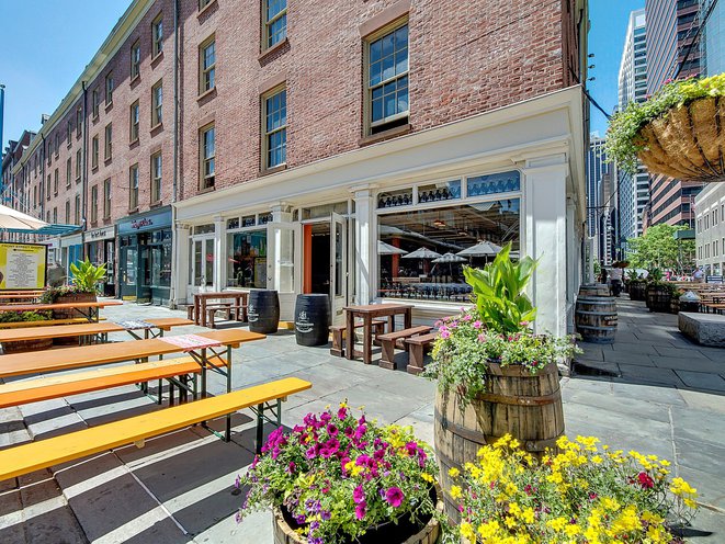 South Street Seaport Gets New Beer Hall Outdoor Bars Gothamist