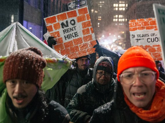 A march for rent reforms in NYC in November, 2018.