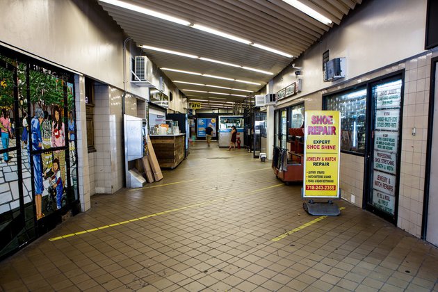 Street level shops at Clark Street Station