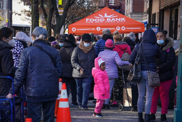 Harlem's Food Bank For New York City, a community kitchen and food pantry, November 2020.