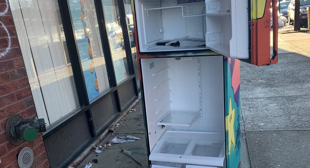 Common refrigerator in Queens, lifeline for needy families, found destroyed