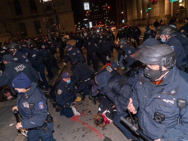 The NYPD's response to an MLK Day protest on Monday night