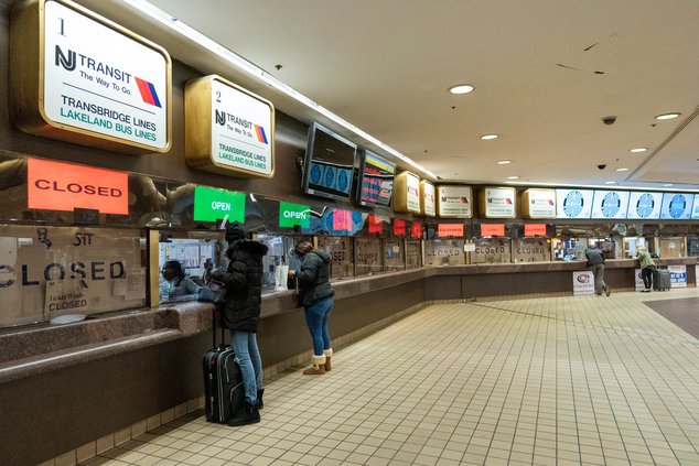 The dreary ticket concourse
