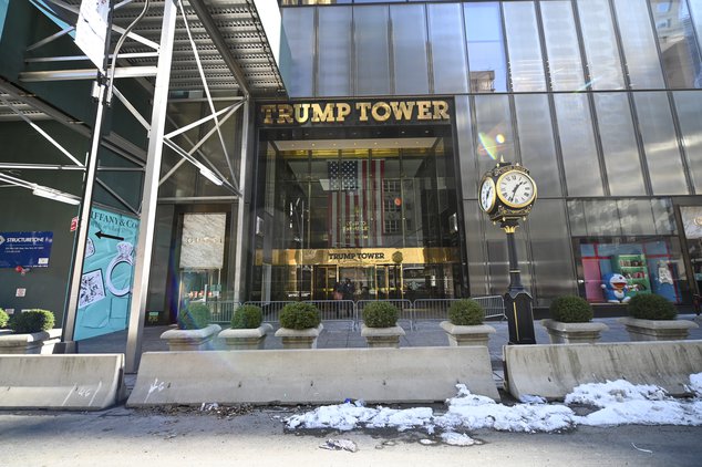 The exterior of Trump Tower with far less barricades on Wednesday.
