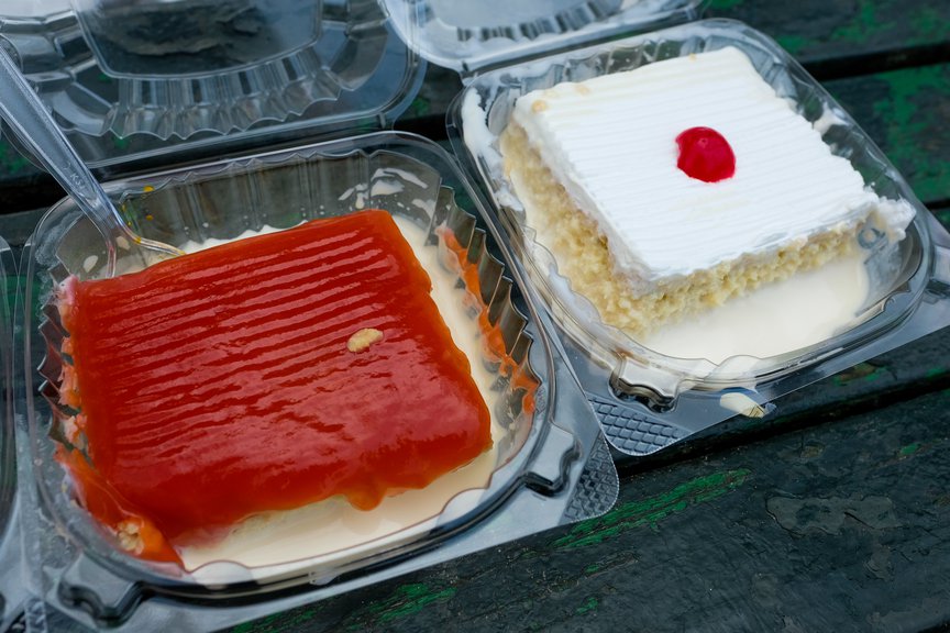 Guava ($4) and Regular ($3.50) Tres Leches Cakes