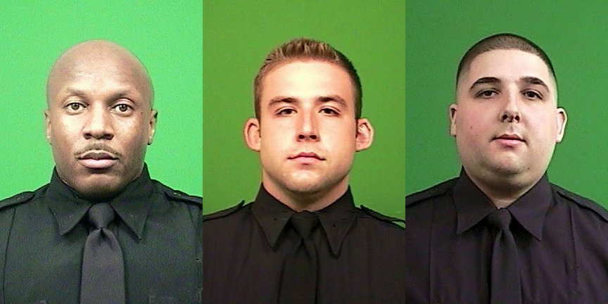 Three NYPD department photos of Ettienne, Galvin, and Xylas.