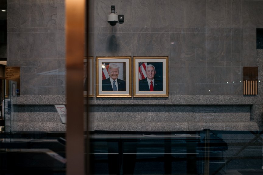 Lobby of a Federal Building in Lower Manhattan, May 2020.