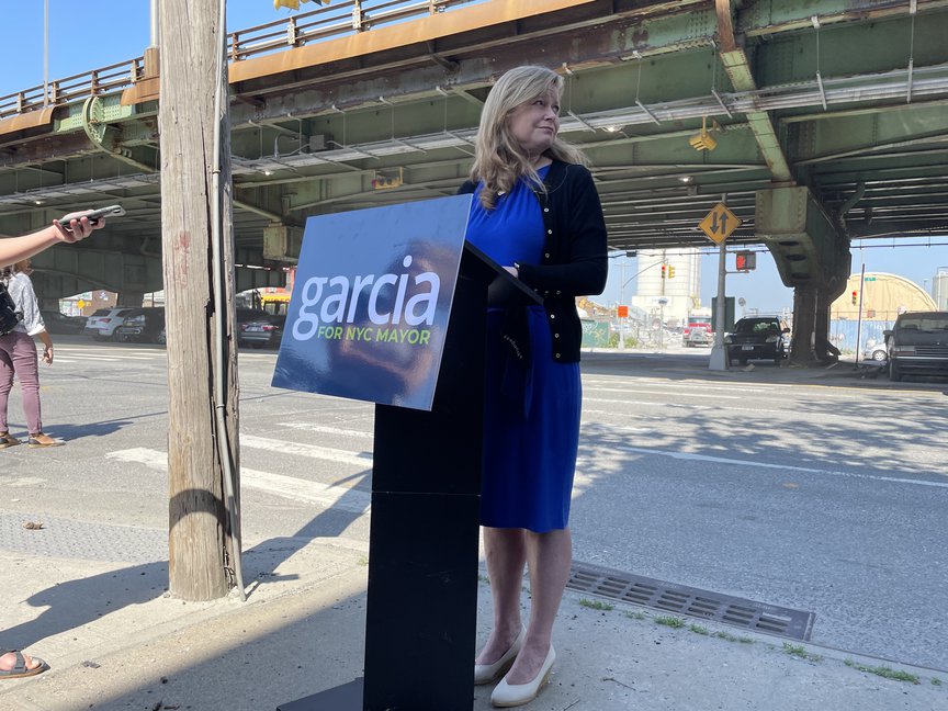 During a press conference in Gowanus, Garcia presented details of her transit plan.