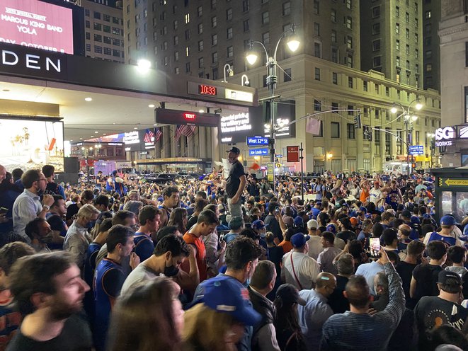Elated fans streaming out of MSG on Wednesday night