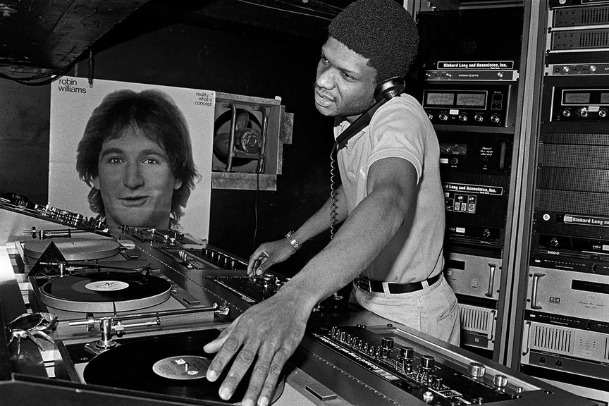 A photo of DJ Larry Levan at Paradise Garage