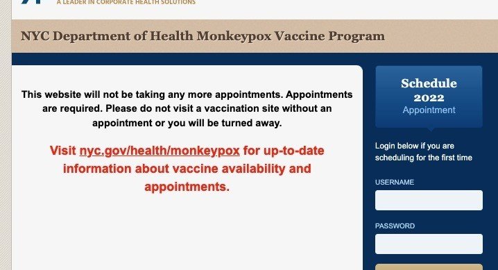 NYC’s monkeypox vaccine website crashed (again) during launch and many remain unreserved