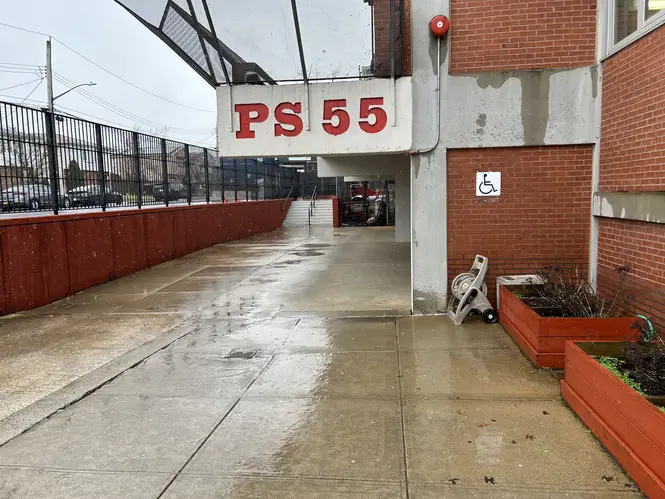 The entrance to PS 55 in Staten Island.