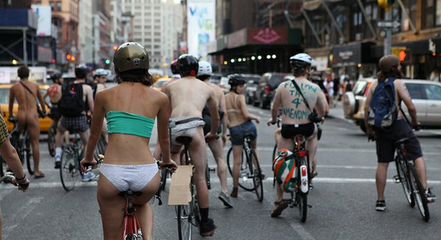 NSFW Photos: Cyclists Bare It All For World Naked Bike 