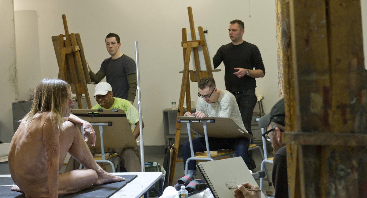 Iggy Pop posed nude at a life drawing class in New York